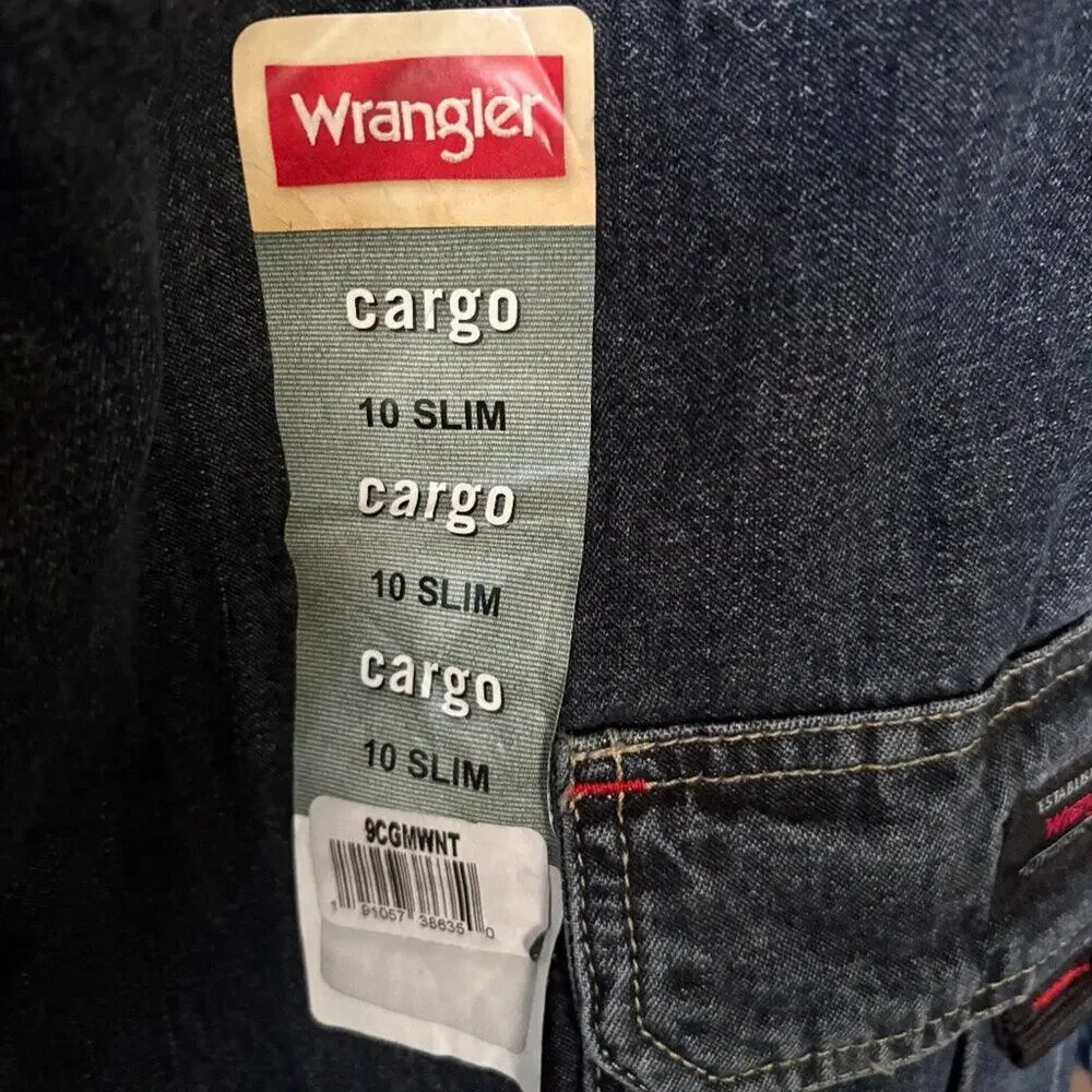 Wranglers Cargo Pants Denim Jeans Boys Size 10 Slim NWT NEW